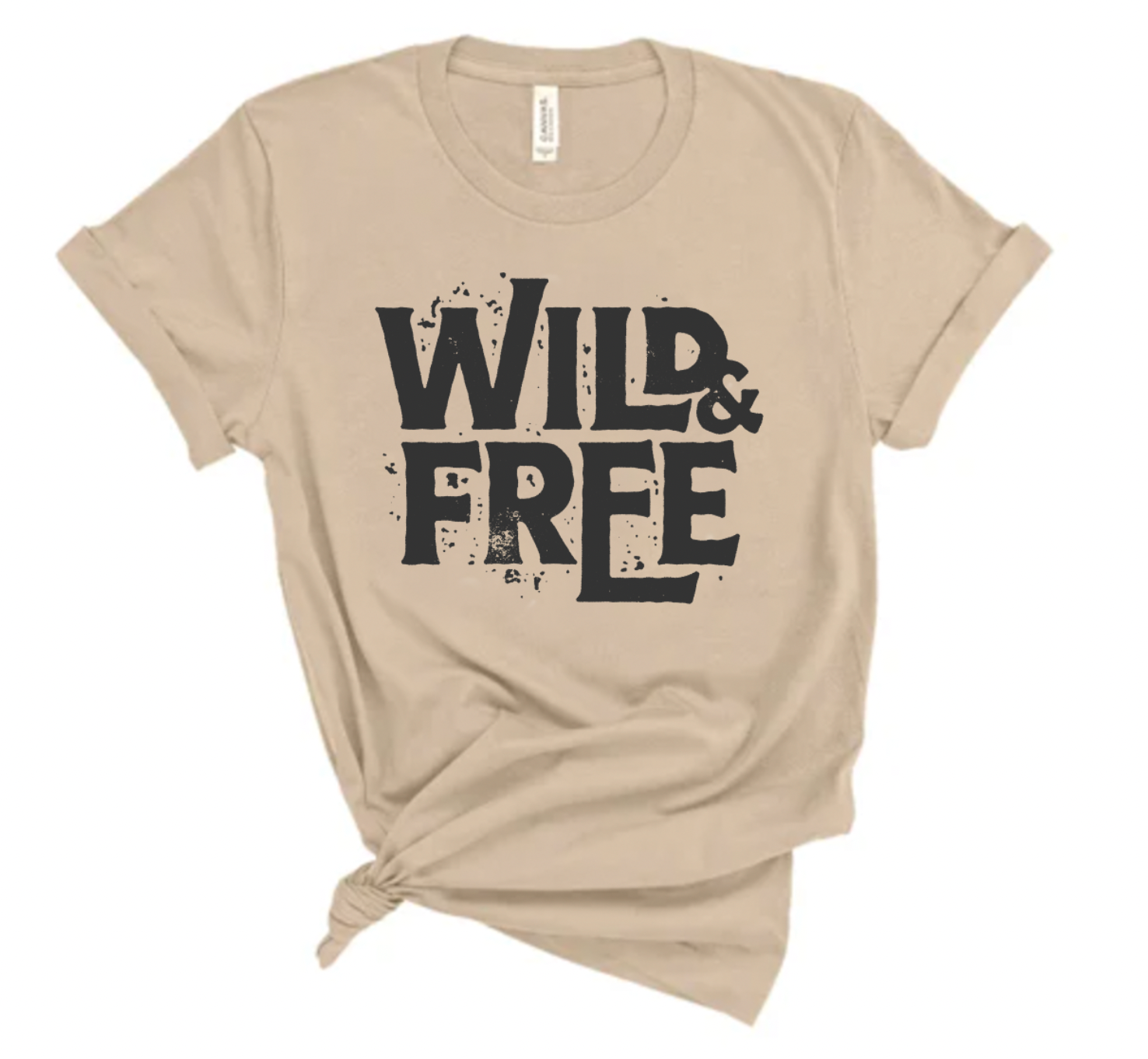 Wild and Free Vintage Country Western Girl Unisex TShirt in Tan.