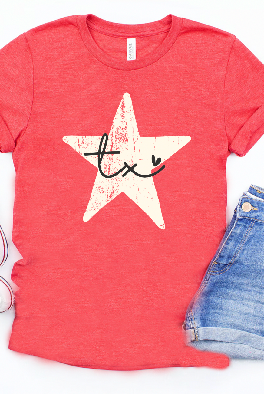 Show your Texas State Pride in these red American start Texas shirts from Boots and Roots Apparel. Bella and Canvas unisex 4th of July shirts. Handmade when ordered with high quality apparel.