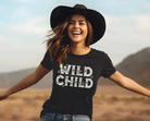 Wild Child Vintage Country Western Unisex Tshirt on Bella and Canvas Shirt in Charcoal.