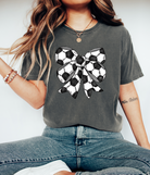 Soccer Bow T-Shirt featuring a cute soccer bow design, perfect for game days and casual outings.