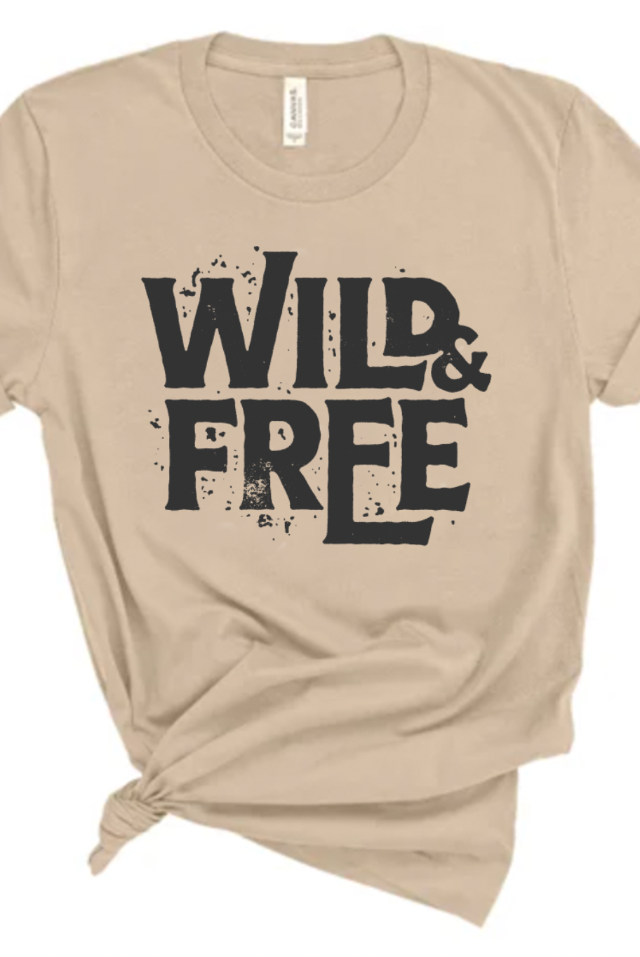 Wild and Free Vintage Country Western Girl Unisex TShirt in Tan.