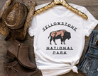 Yellowstone National Park Vintage Country Western Girl Tshirt. Bella and Canvas. Hand made and shipped from Texas. Color is White.