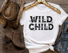 Wild Child Vintage Country Western Unisex Tshirt on Bella and Canvas Shirt in White.